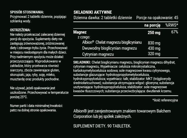 TRIPLE MAGNESIUM - magnez na głęboką regenerację (tabletki)