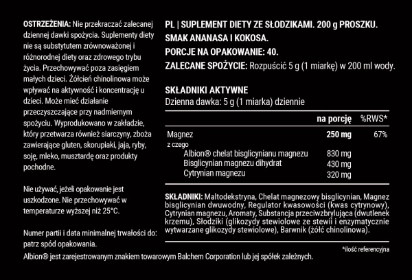 TRIPLE MAGNESIUM - magnez dla trenujących (ananasowo-kokosowy)